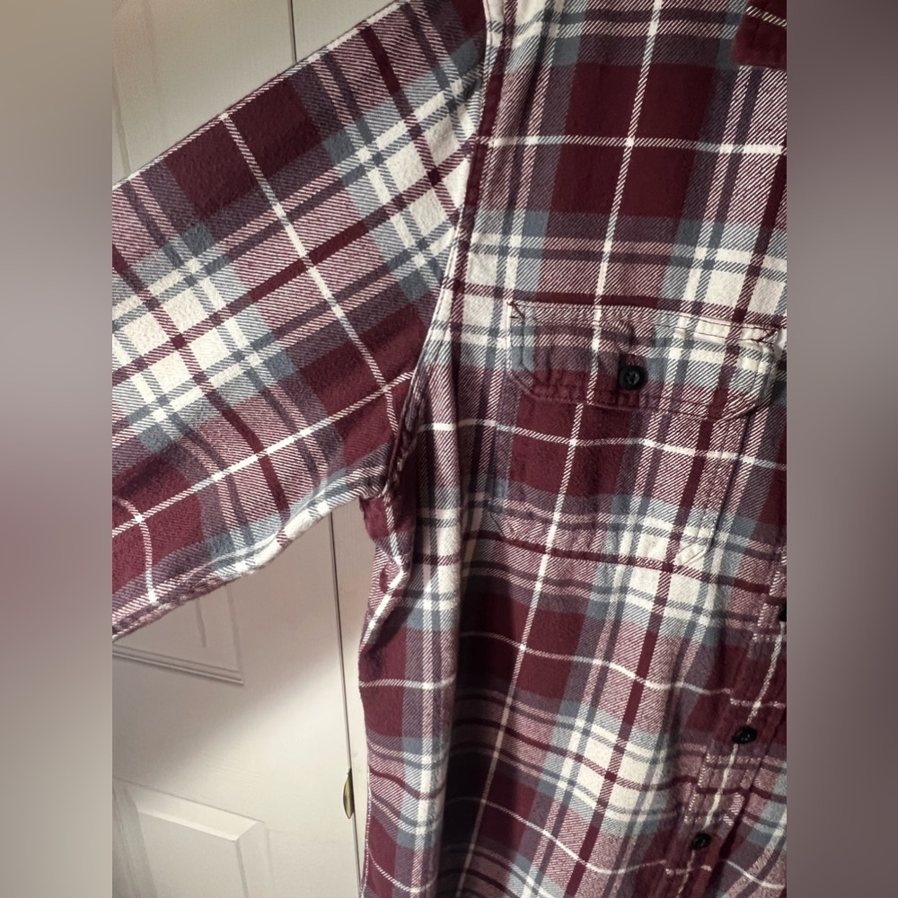 American Eagle Flannel Shirt Long Sleeve Button Down Multicolor 100% Cotton - Picture 13 of 13